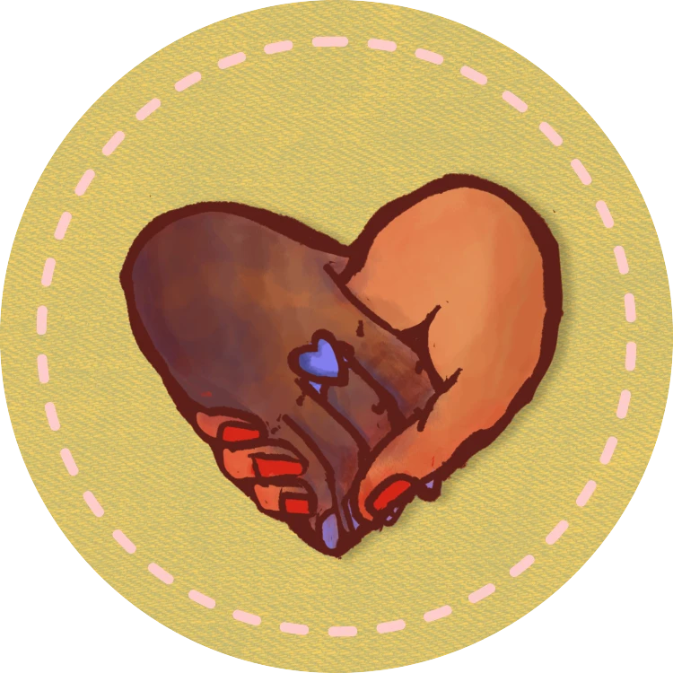 Ilustração de duas mãos se cumprimentando formando um coração